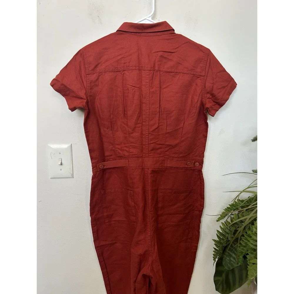 NWT Quince Women Linen/Organic Cotton Utility‎ Jumpsuit Overall Sustainable Sz S